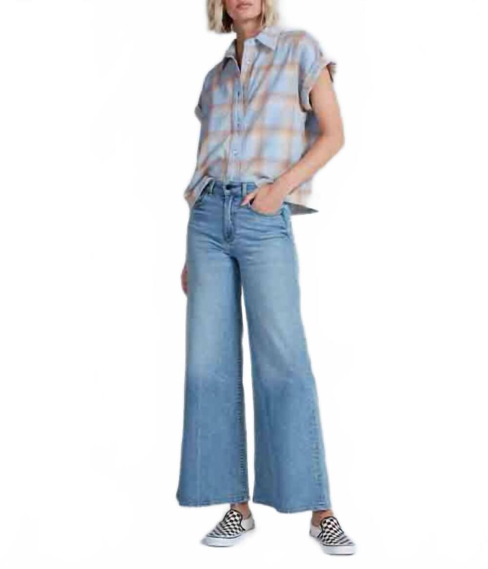 NEW ASKK NY women's virginia shirt in blue plaid